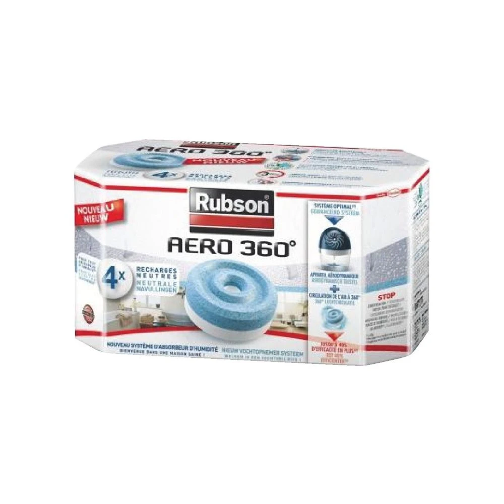 Recharge Aero 360° Pour Absorbeur D'humidité Rubson - Boite De 4 4 Recharge Aero 360° Pour Absorbeur D'humidité Rubson - Boite De 4 – Image 2