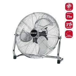 VELAMP Brasseur D'air 74W Et 45 Cm. 3 Vitesses. Chromé