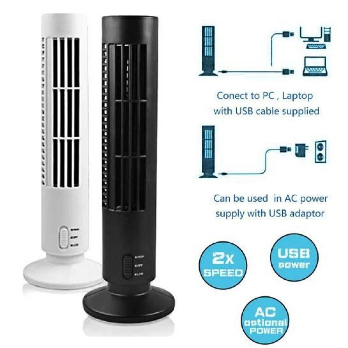 Marque Generique Mini Ventilateur Colonne Climatisation Climatiseur USB Ventilateur De ... 5 Marque Generique Mini Ventilateur Colonne Climatisation Climatiseur USB Ventilateur De ... – Image 3