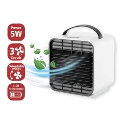 VELAMP Mini Ventilateur Et Rafraîchisseur D’air. Avec Ioniseur. Rechargeab...