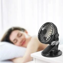 Marque Generique Portable USB Petit Ventilateur Rechargeable Clippés Lit Bureau Des é...