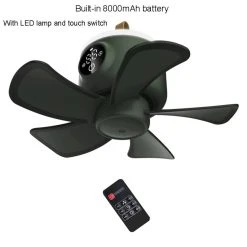Alternative view of Universal Télécommande Rechargeable USB 8000mAh Moment Camping Fan 4 Vitesses ...