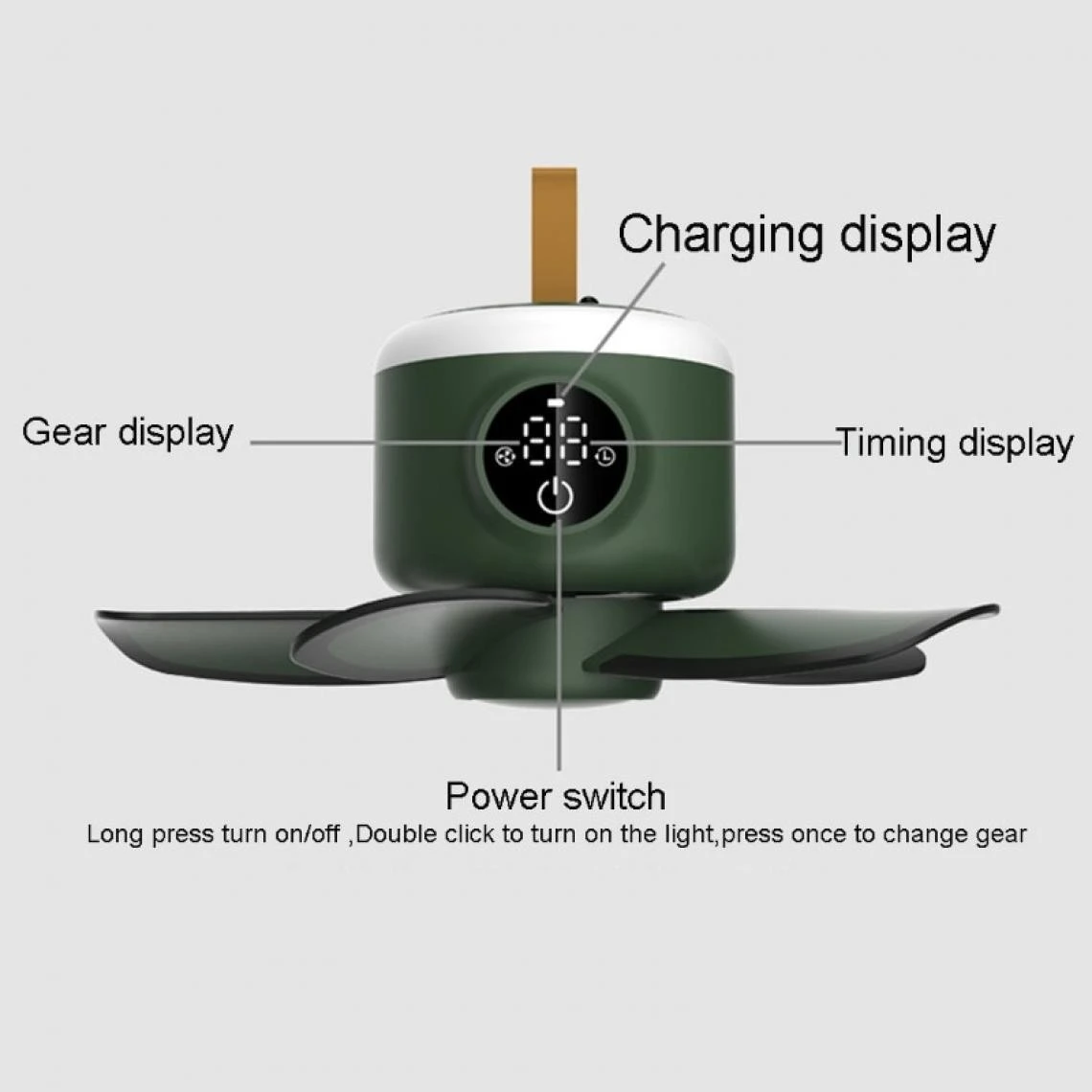 Universal Télécommande Rechargeable USB 8000mAh Moment Camping Fan 4 Vitesses ... 5 Universal Télécommande Rechargeable USB 8000mAh Moment Camping Fan 4 Vitesses ... – Image 3