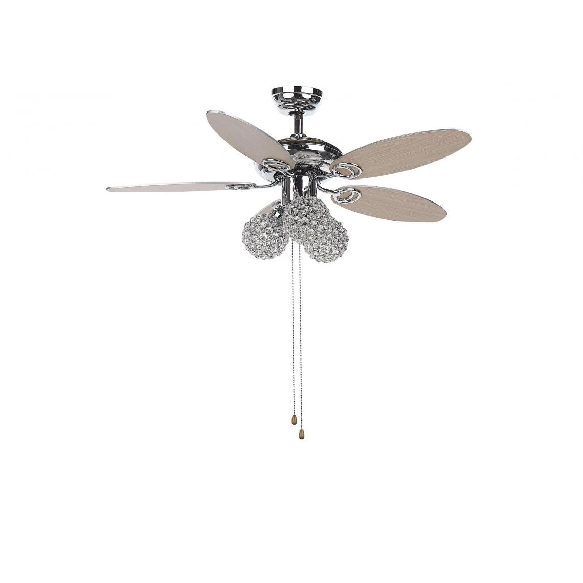 Beliani Ventilateur De Plafond Argenté Avec Lampe HEILONG 4 Beliani Ventilateur De Plafond Argenté Avec Lampe HEILONG – Image 2