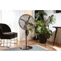 Alternative view of Gerlach Presse Ventilateur Sur Pied, Silencieux, Ø 45cm,Télécommande, Oscillant, M...
