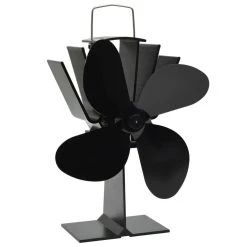 Alternative view of VidaXL Ventilateur De Poêle Alimenté Par Chaleur 4 Pales Noir